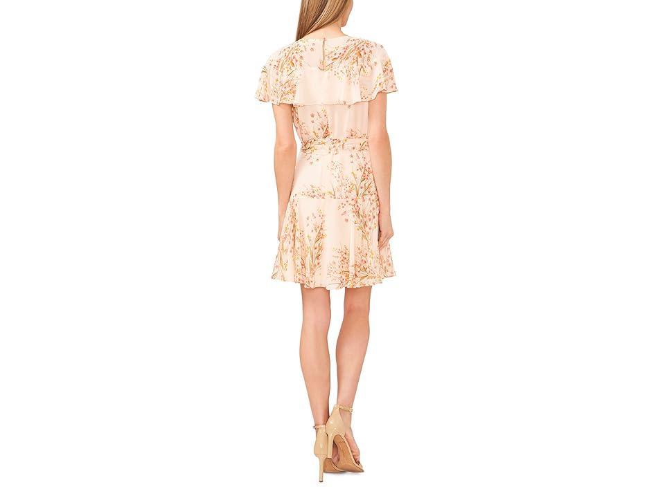 CeCe Ruffle Yoke Waist Tie Dress (Peach Dust) Women's Dress Product Image