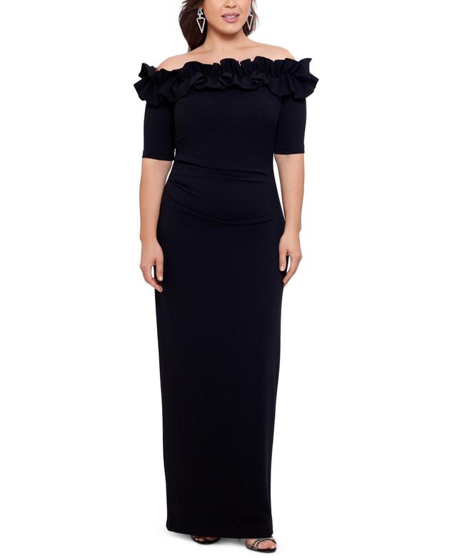 Xscape Ruffle Off the Shoulder Sheath Dress Product Image