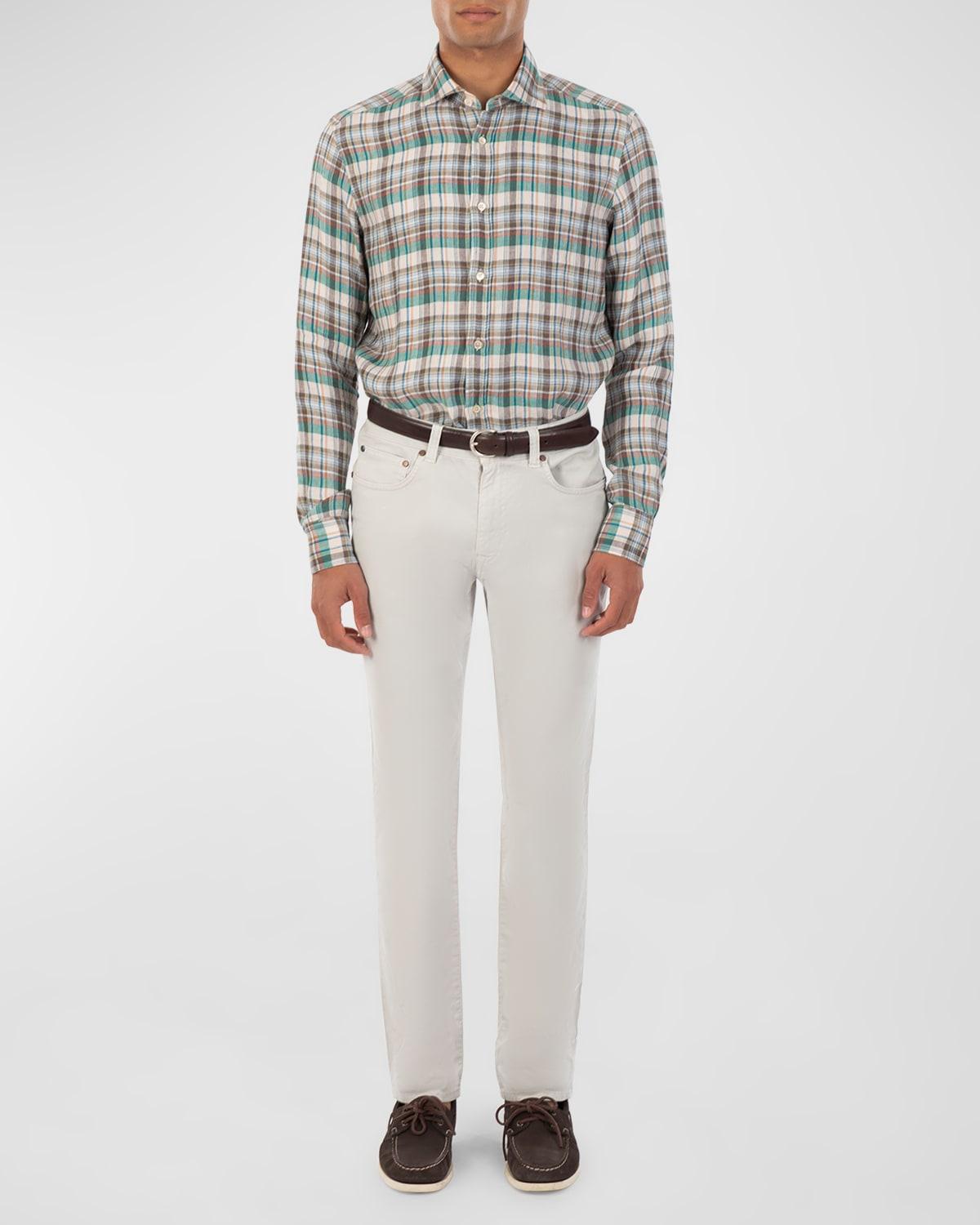 Mens Madras Linen Sport Shirt Product Image