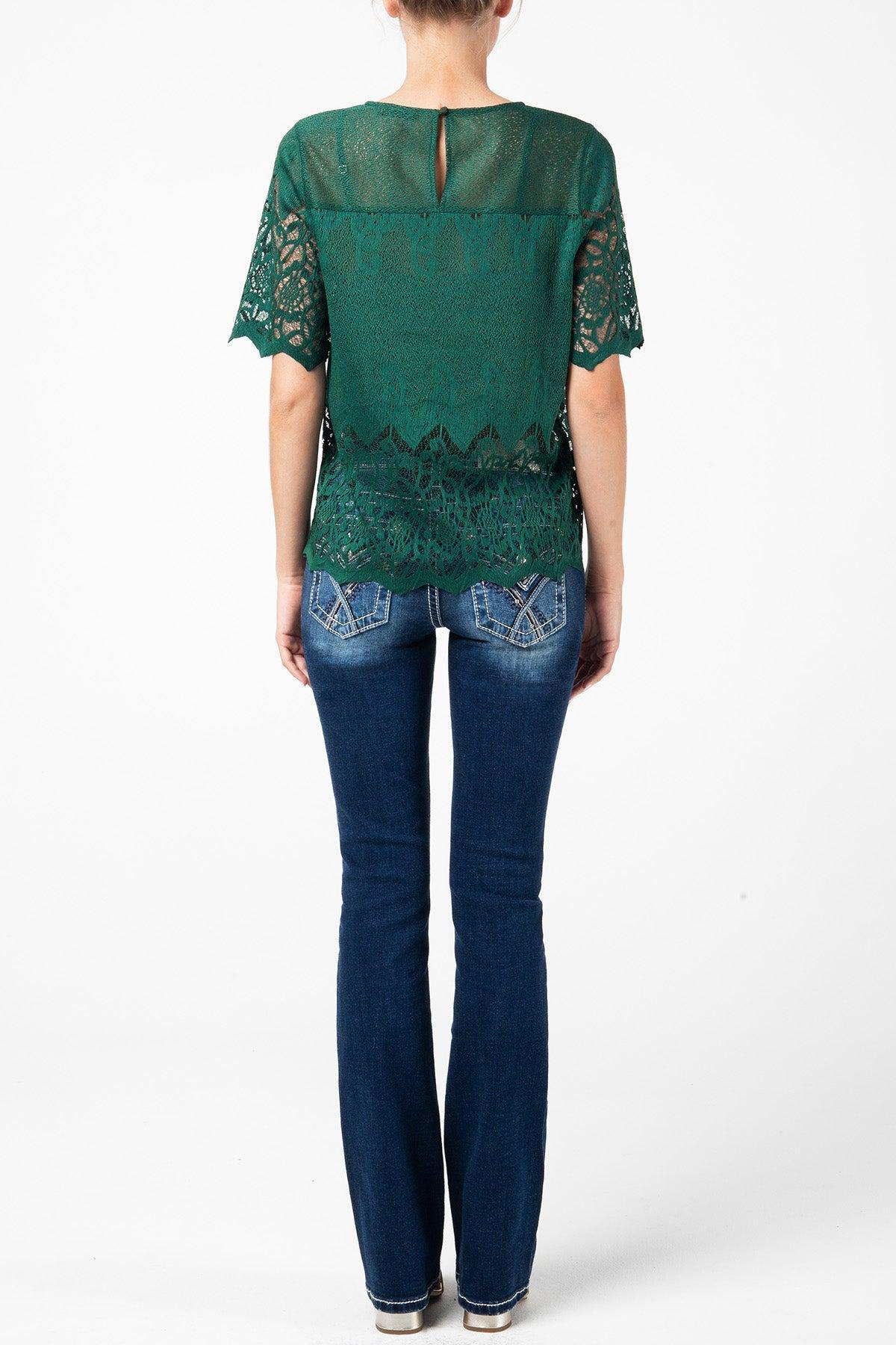 Lace Short Sleeve Top Product Image