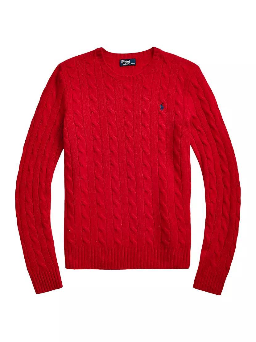 Wool Cable-Knit Crewneck Sweater Product Image