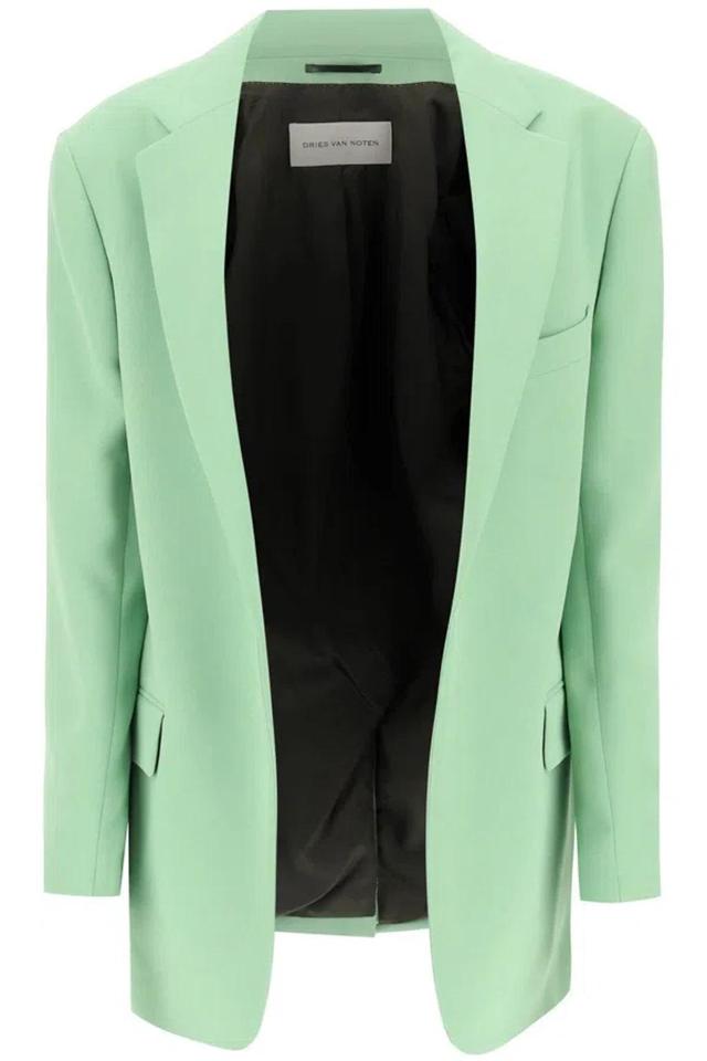 Oversized Buttonless Jacket In Green Product Image