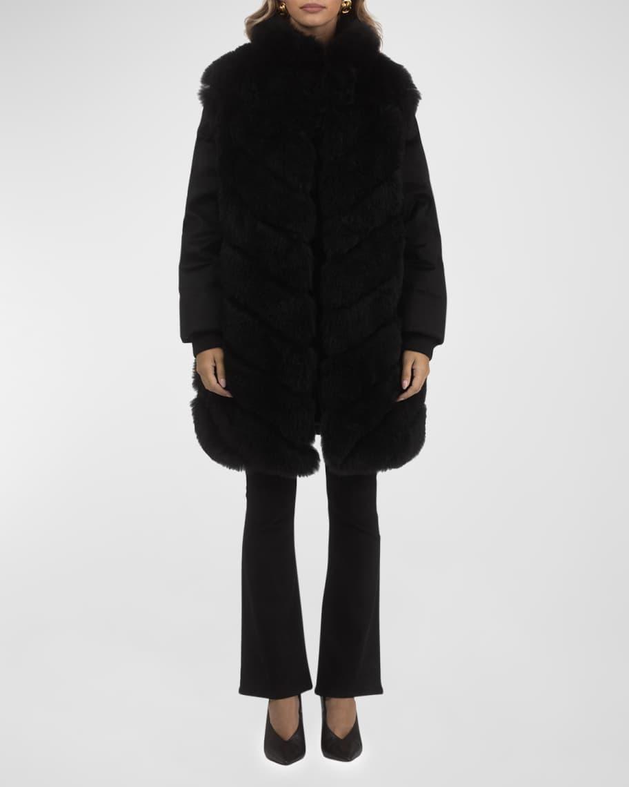 Diagonal Cashmere and Goat Shearling Stroller Coat Product Image