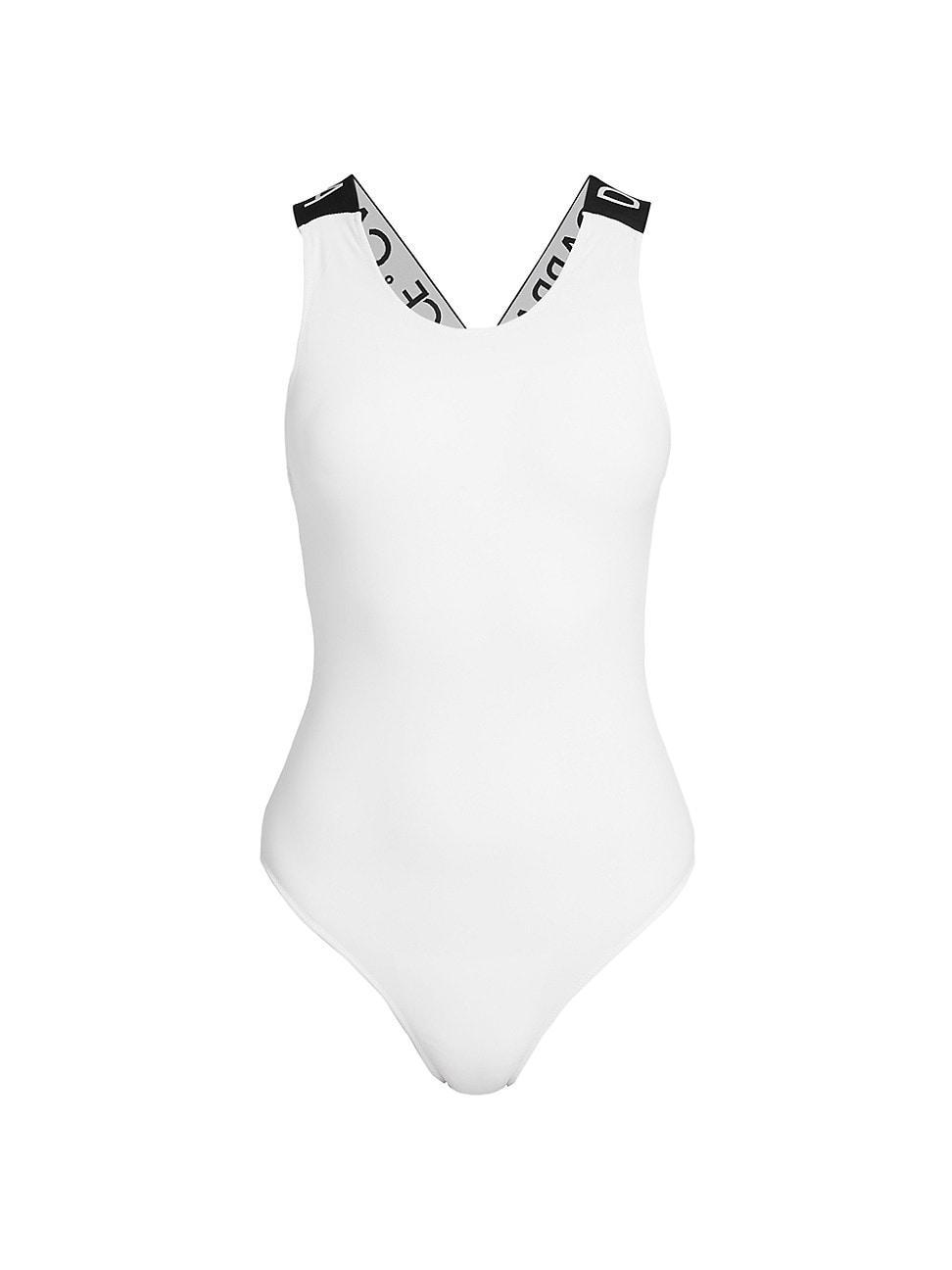 Womens Logo-Strap One-Piece Swimsuit Product Image