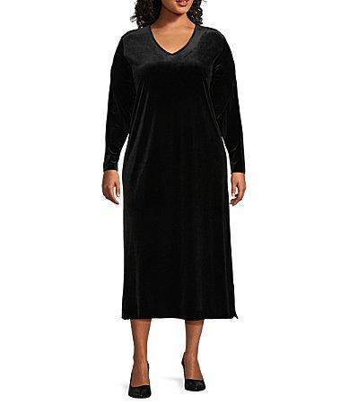 Womens Stretch Velvet Midi-Dress Product Image