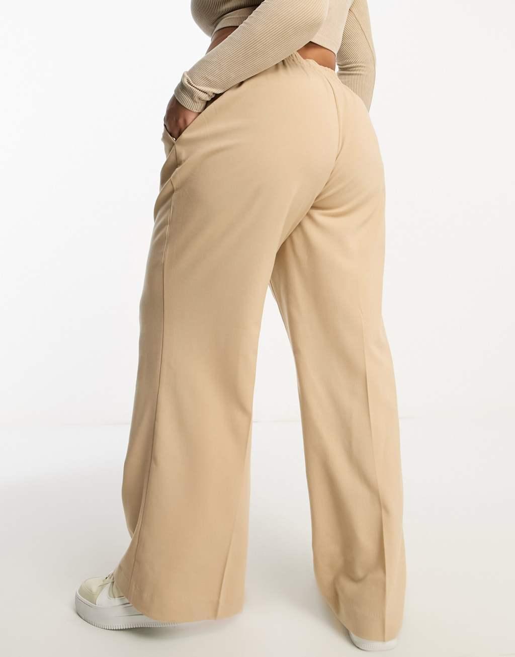 Vero Moda Curve stand alone wide leg pants with shirred waist Product Image