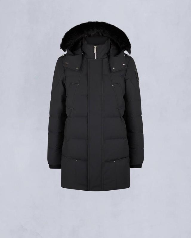 Moose Knuckles Mens Cloud Parka in Black with Black Shearling Product Image