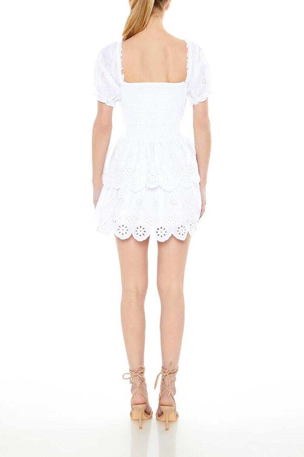 Floral Eyelet Babydoll Mini Dress | Forever 21 Product Image