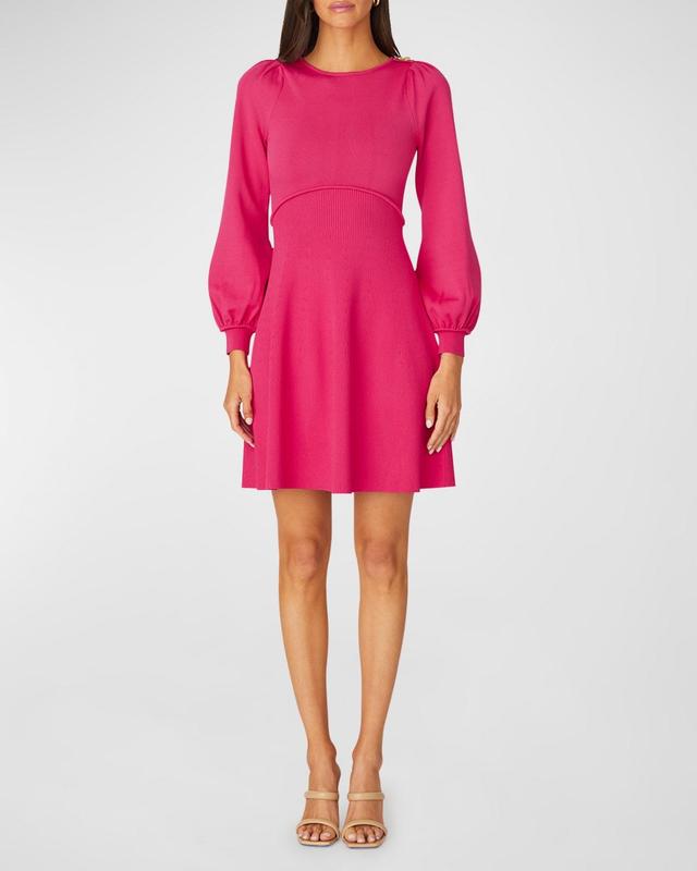 Julia Blouson-Sleeve Knit Mini Dress Product Image