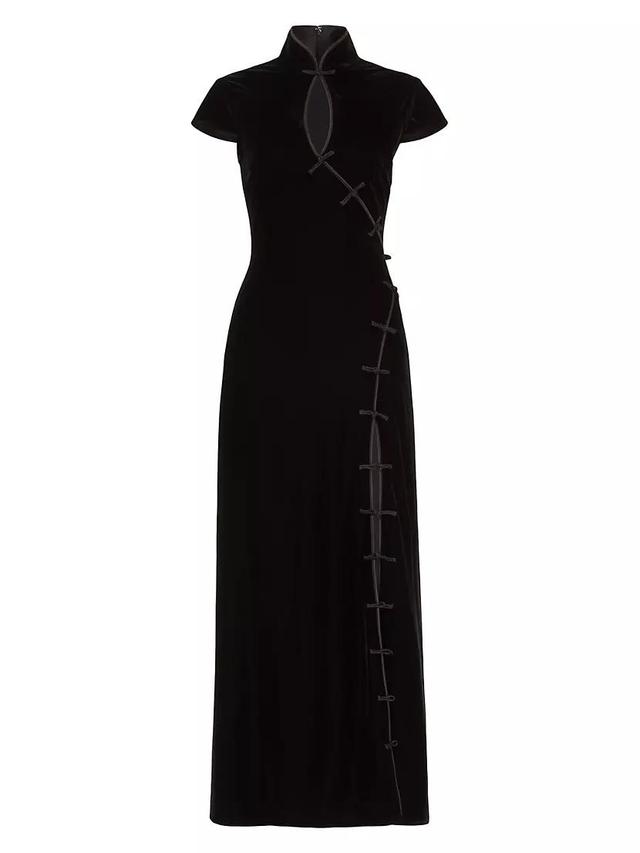 Vanessa Velvet Keyhole Maxi Dress Product Image