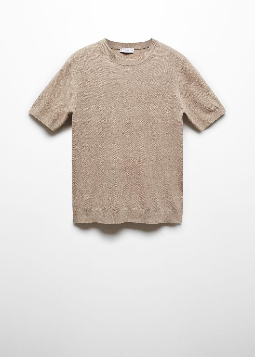 MANGO MAN - Structured cotton knit t-shirt sandMen Product Image