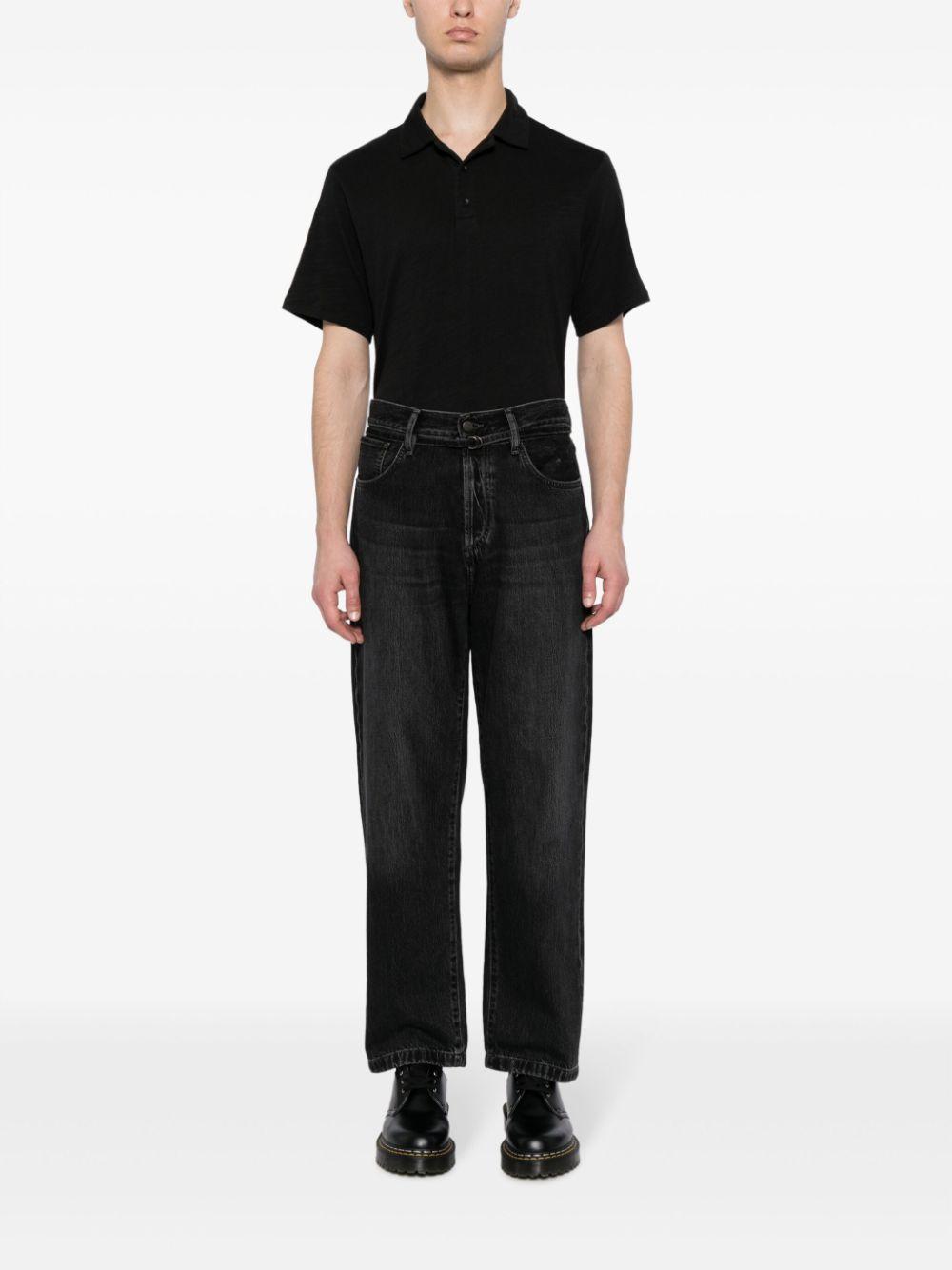 RAG & BONE Classic Flame Cotton Polo Shirt In Black Product Image