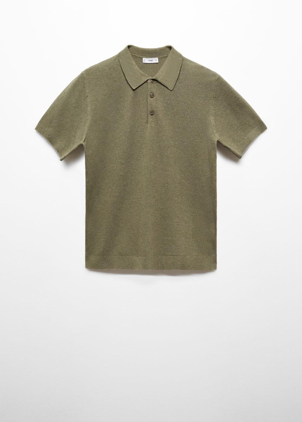 MANGO MAN - Short-sleeve knitted polo shirt forest greenMen Product Image