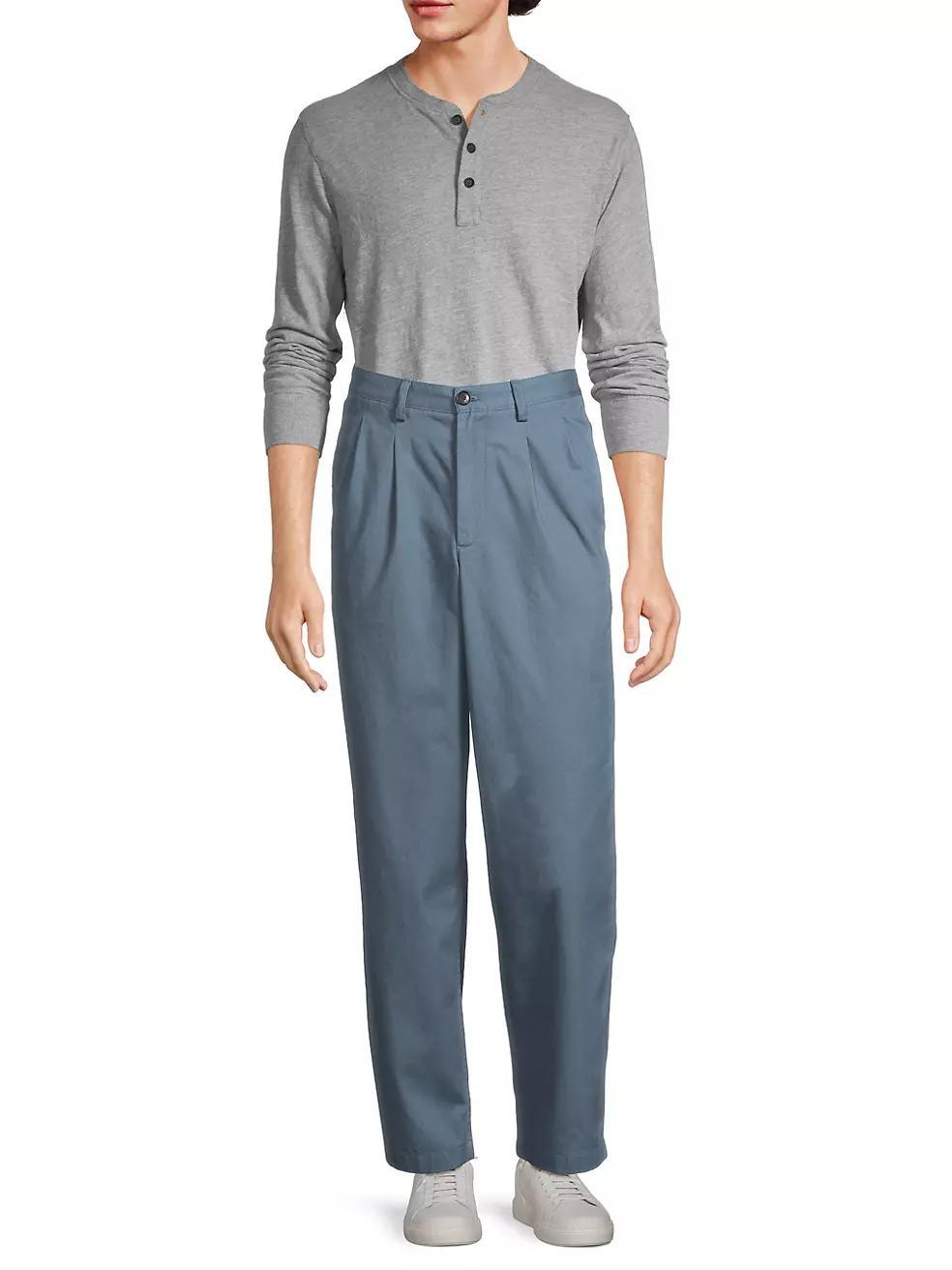 Cotton Double-Pleat Pants Product Image