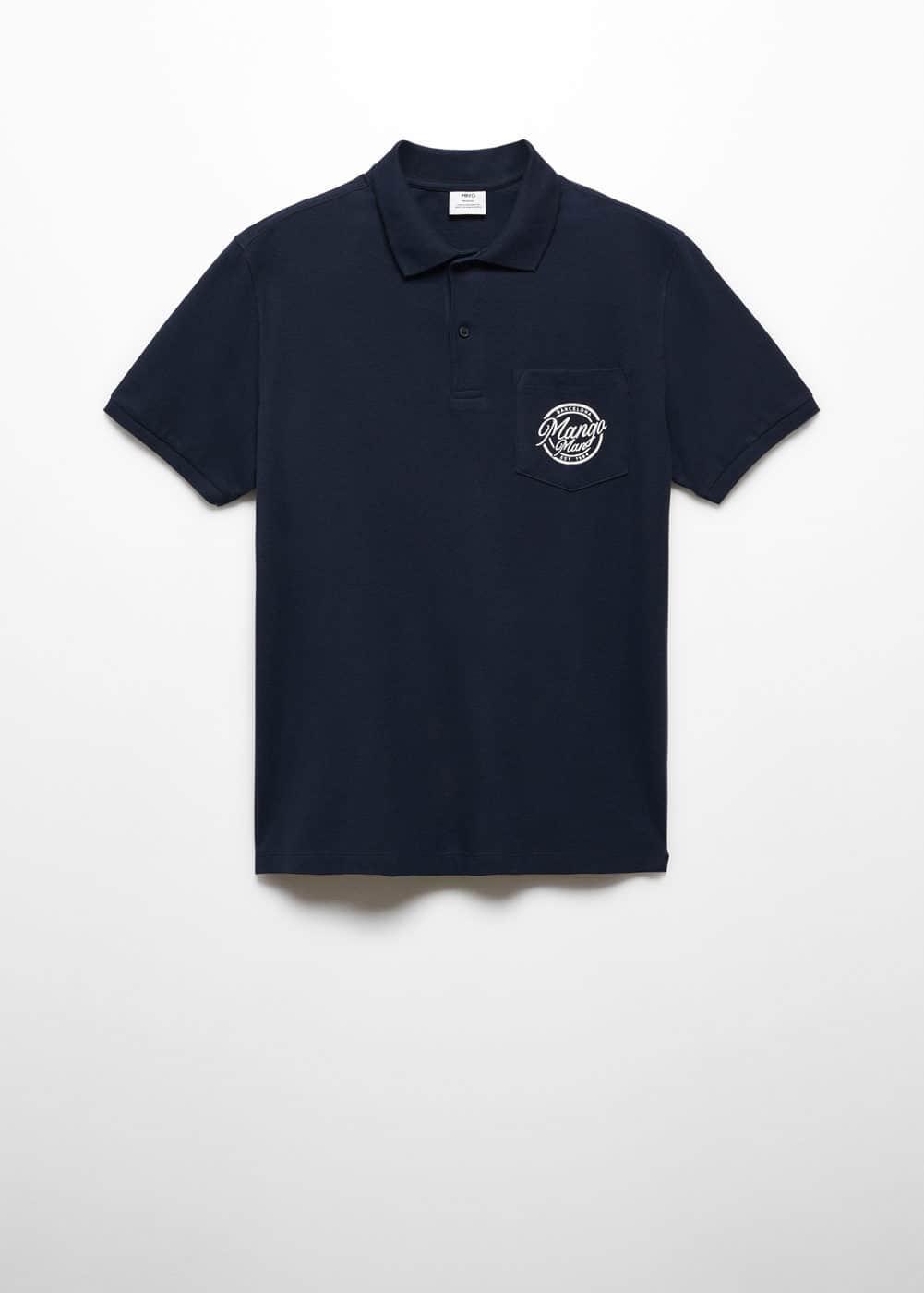 MANGO MAN - Logo cotton polo shirt dark navyMen Product Image