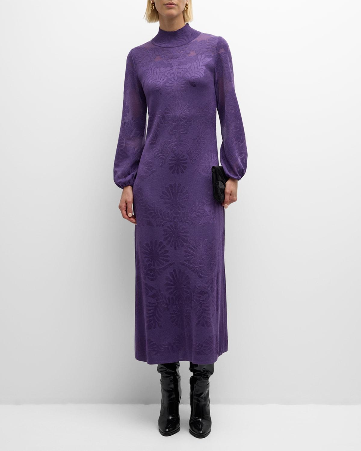 Misook Long Sleeve Burnout Dress Product Image