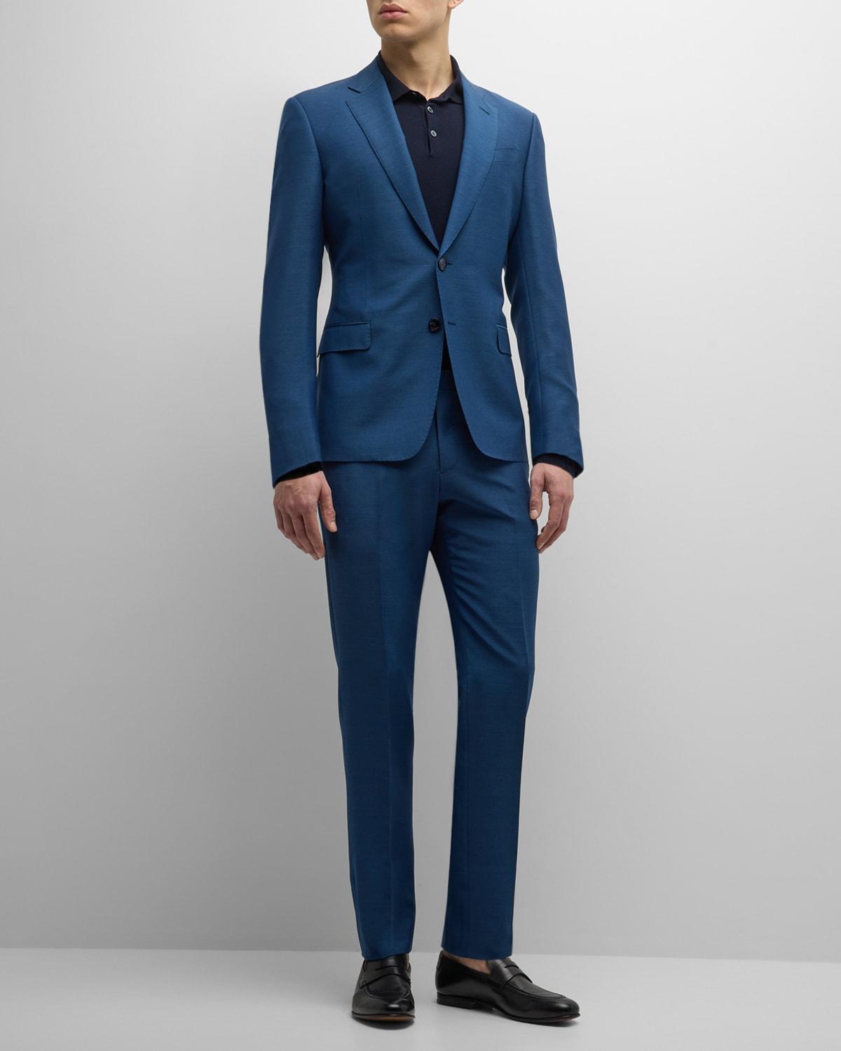 Mens Solid Wool-Blend Suit Product Image