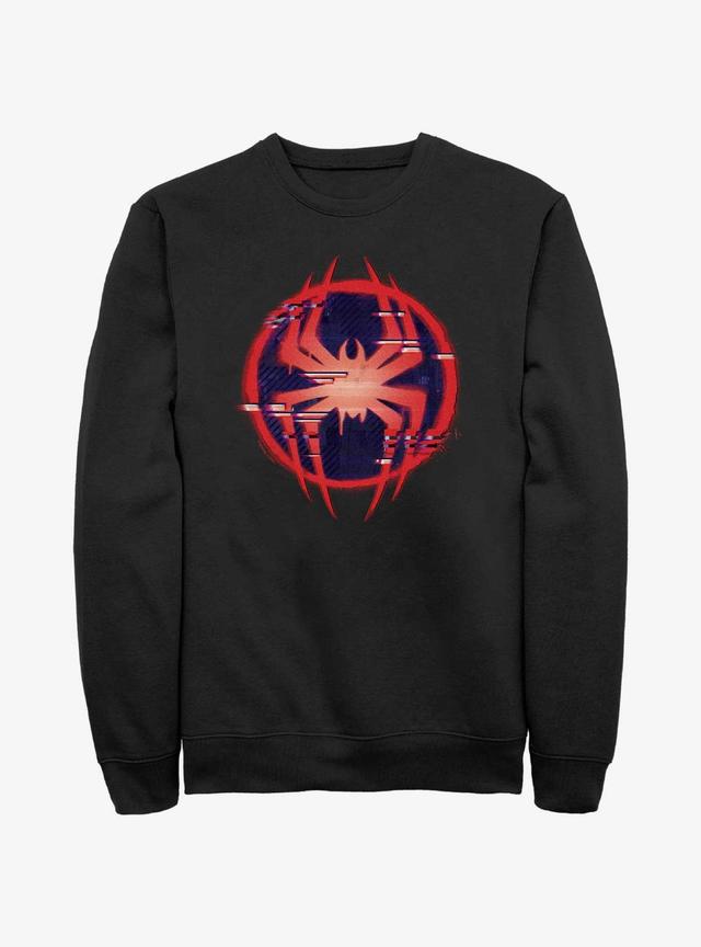 Marvel Spider-Man Glitch Spider Symbol Sweatshirt Product Image