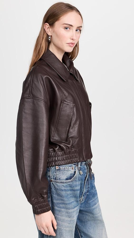 Shoreditch Ski Club Elle Leather Bomber | Shopbop Product Image