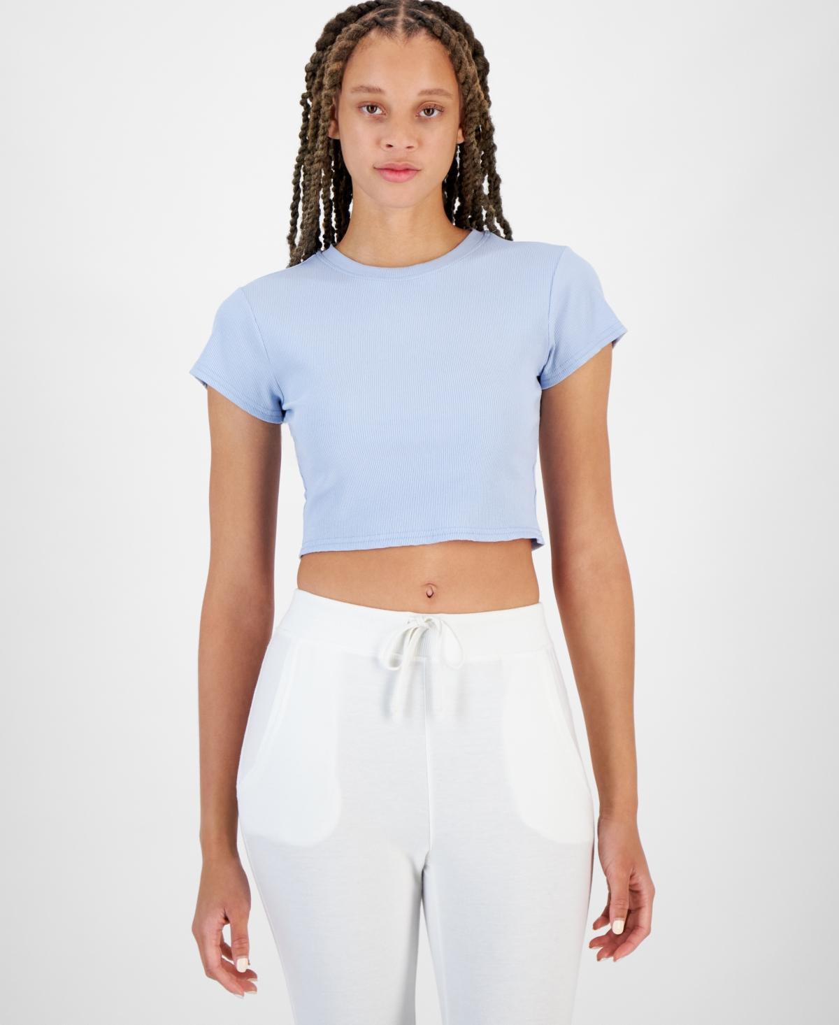 Id Ideology Womens Cropped Rib-Knit T-Shirt, Created for Macys Product Image