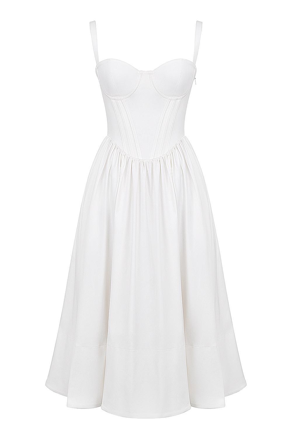 Kelly White Corset Midi Sundress Product Image