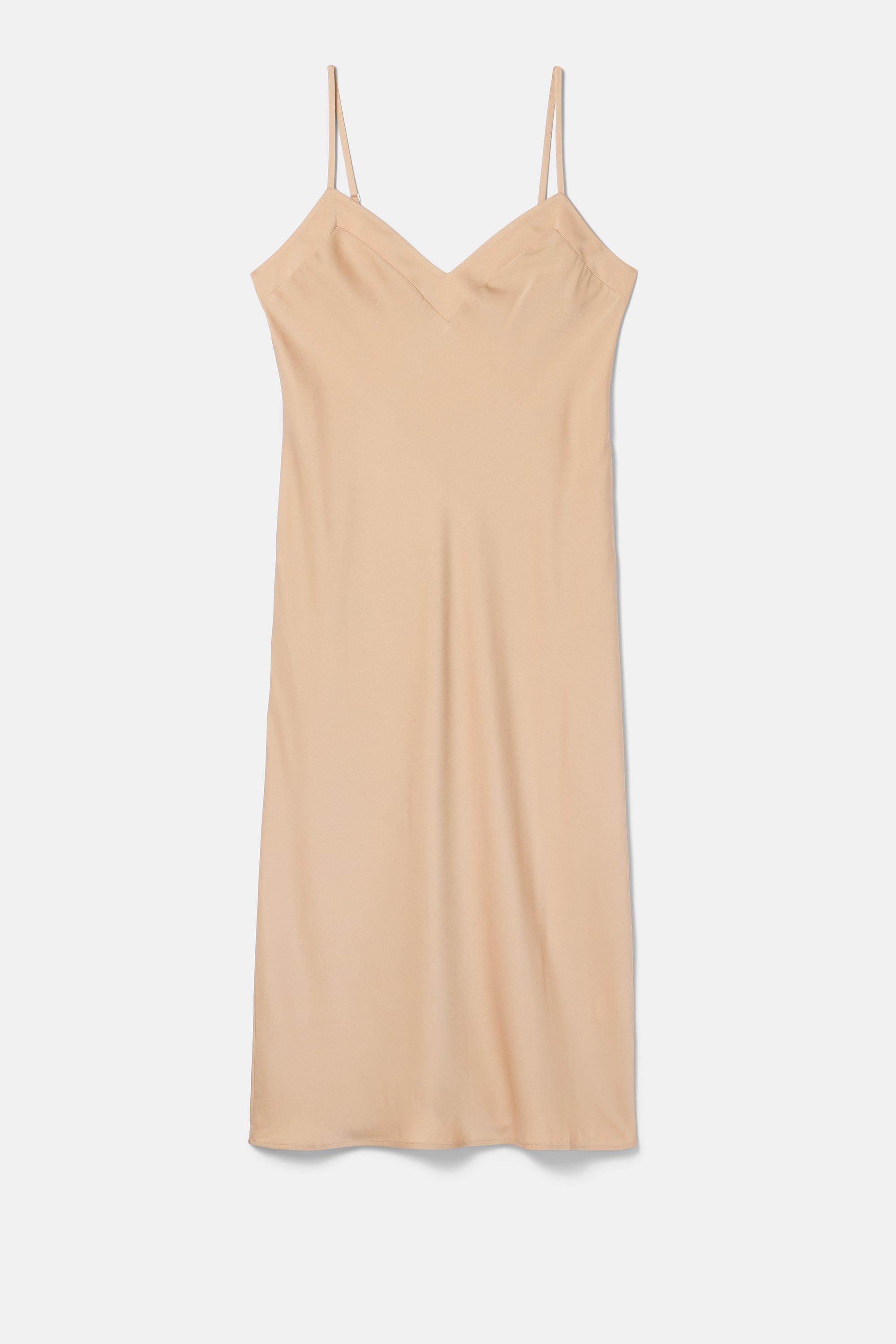 Briana Washable Silk Dress - Biscotti Product Image