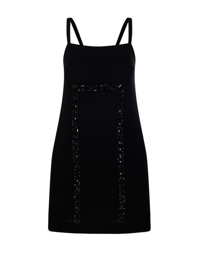 Embellished Sleeveless Dress In Black Product Image