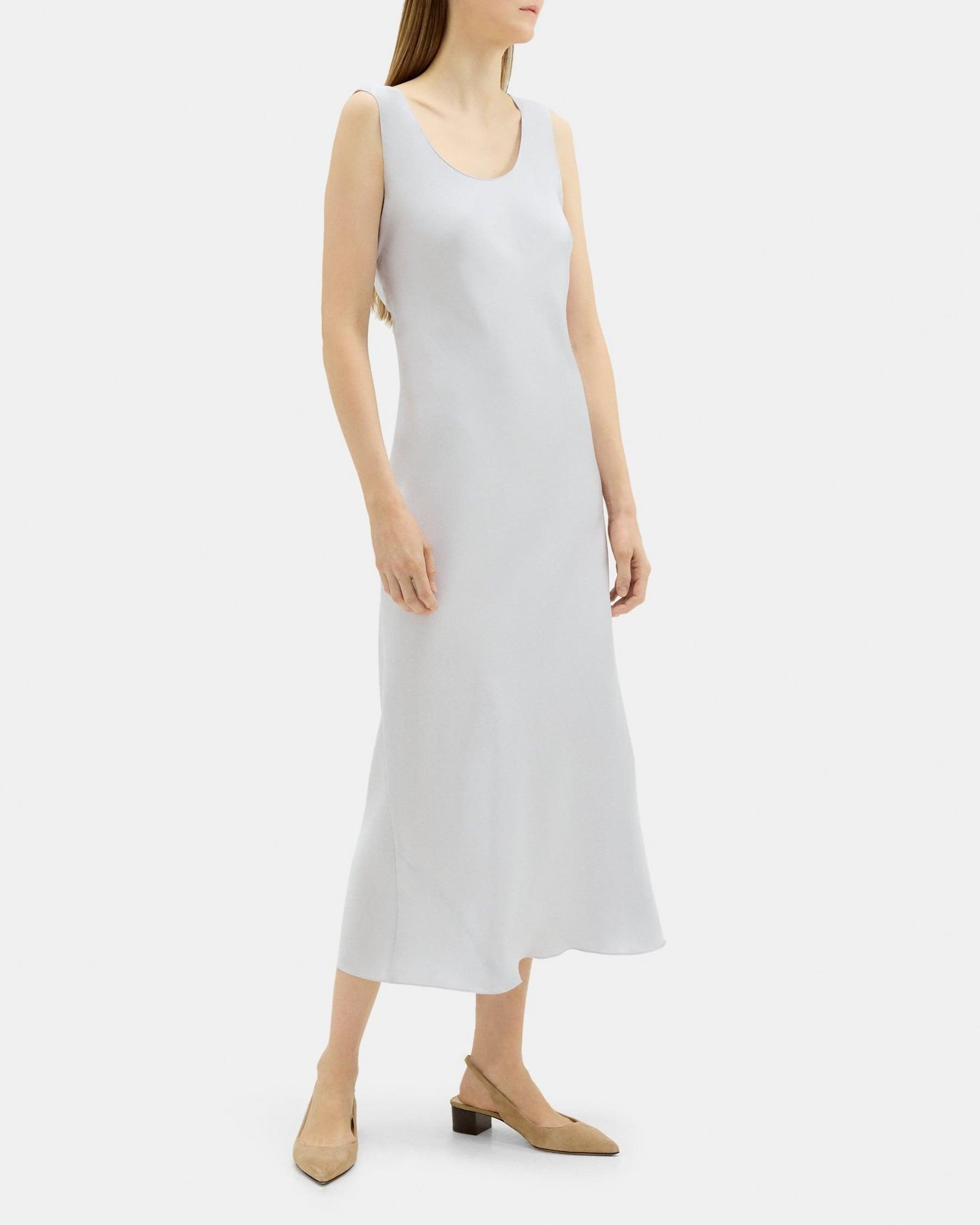 Cowl Back Dress in Crushed Satin Product Image