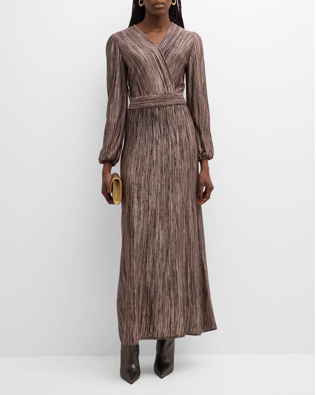 Womens Jacquard Surplice Maxi Dress Product Image