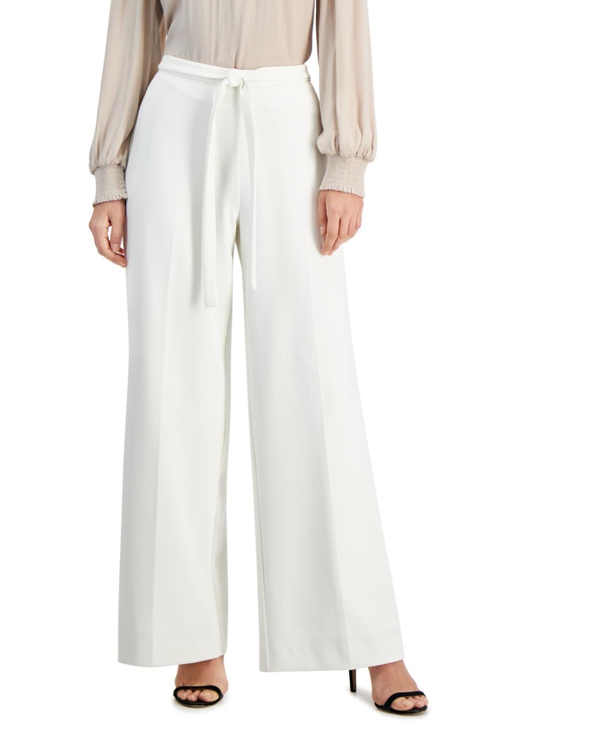 T Tahari Womens Belted High-Rise Wide-Leg Pants Product Image