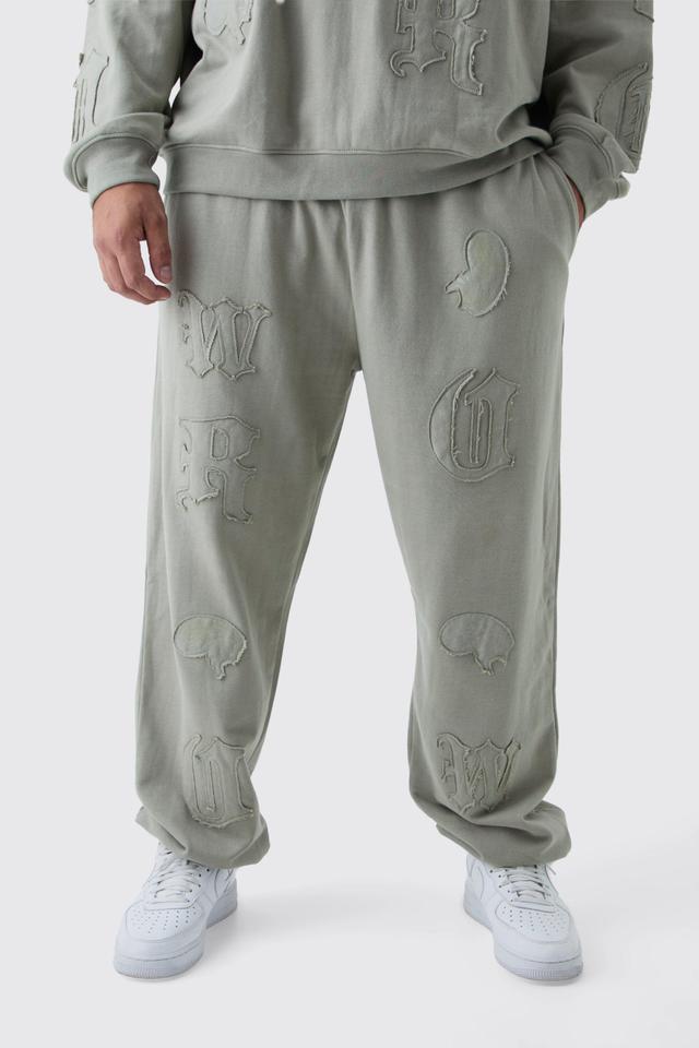 Plus Oversized Applique Sweatpants | boohooMAN USA Product Image