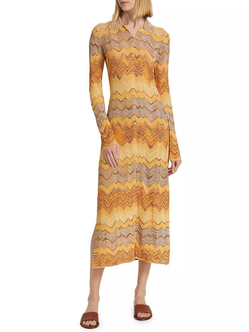 Mariela Chevron Knit Midi Dress Product Image