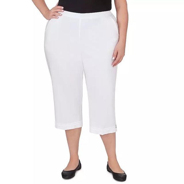 Plus Size Alfred Dunner Pull-On Button Cuff Capri Pants, Womens Product Image