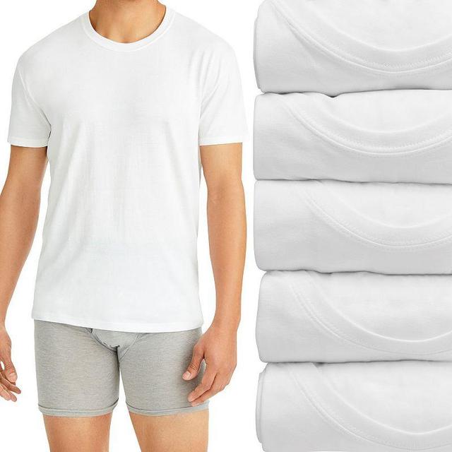 Mens Hanes Ultimate Comfort Fit Stretch 4-Pack + 1 Bonus Crewneck Tees Product Image