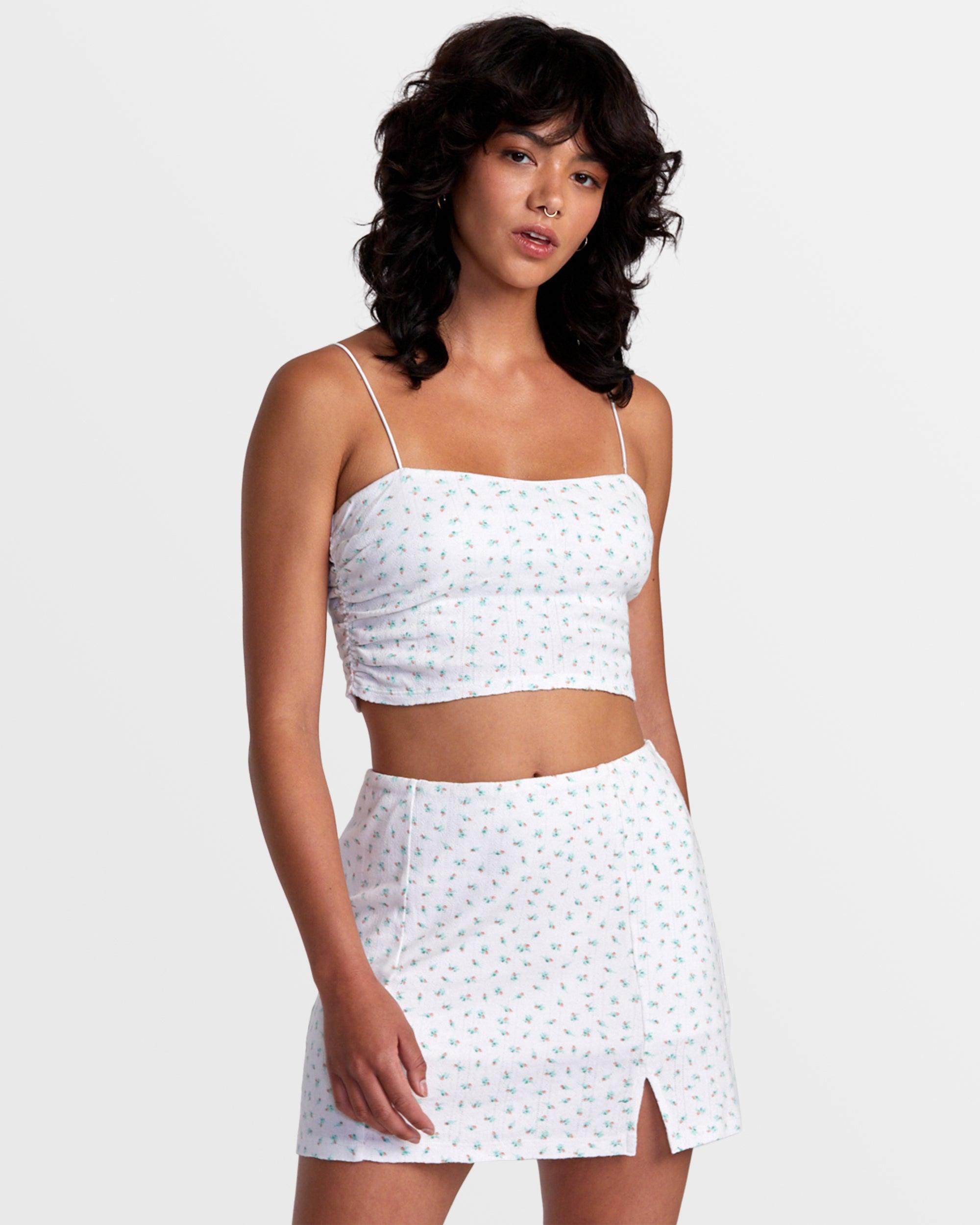 Lexi Pointelle Bandeau Tank Top - Whisper White product image