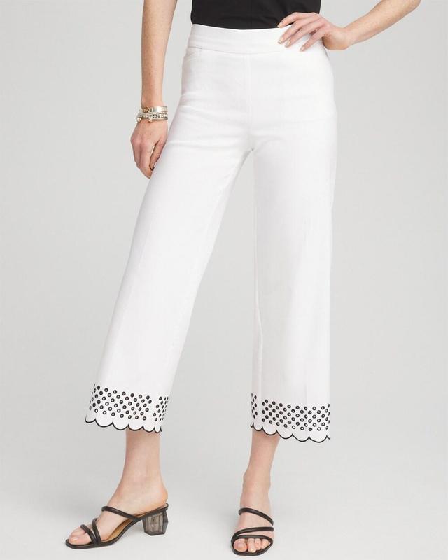 Women's Brigitte Embroidered Wide Leg Cropped Pants Product Image