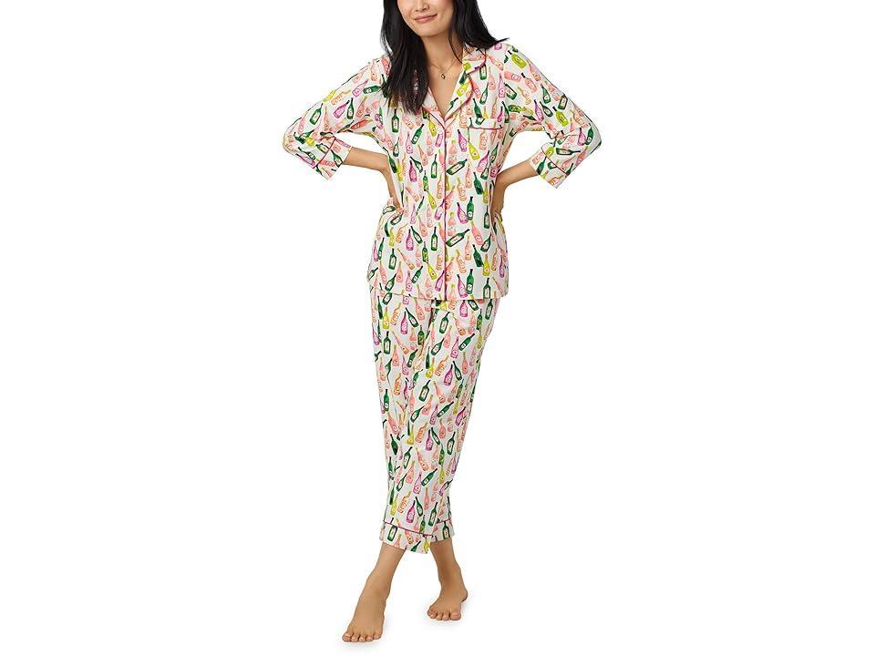 Bedhead PJs 3/4 Sleeve Cropped PJ Set (Wine List) Women's Pajama Sets Product Image