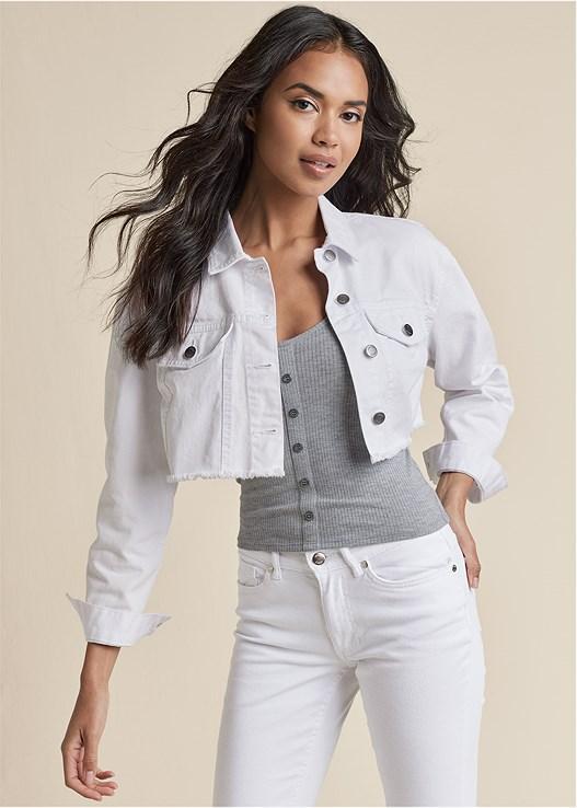 Cropped Denim Jacket Product Image