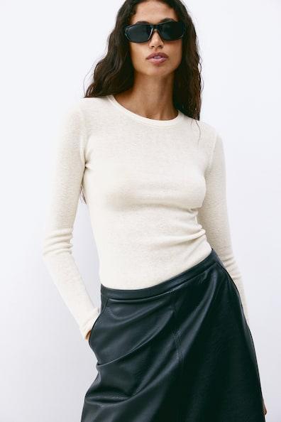 Fine-Knit Cashmere-Blend Top Product Image