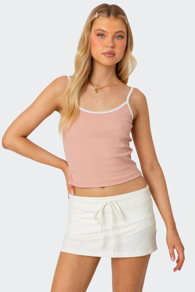 Franky Ribbed Contrast Tank Top Product Image