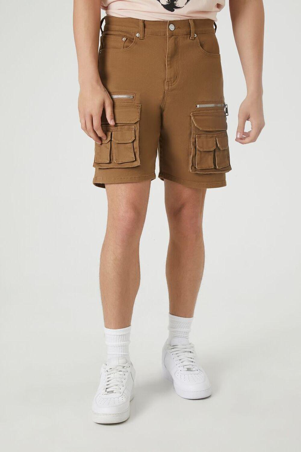 Mid-Rise Denim Cargo Shorts | Forever 21 Product Image