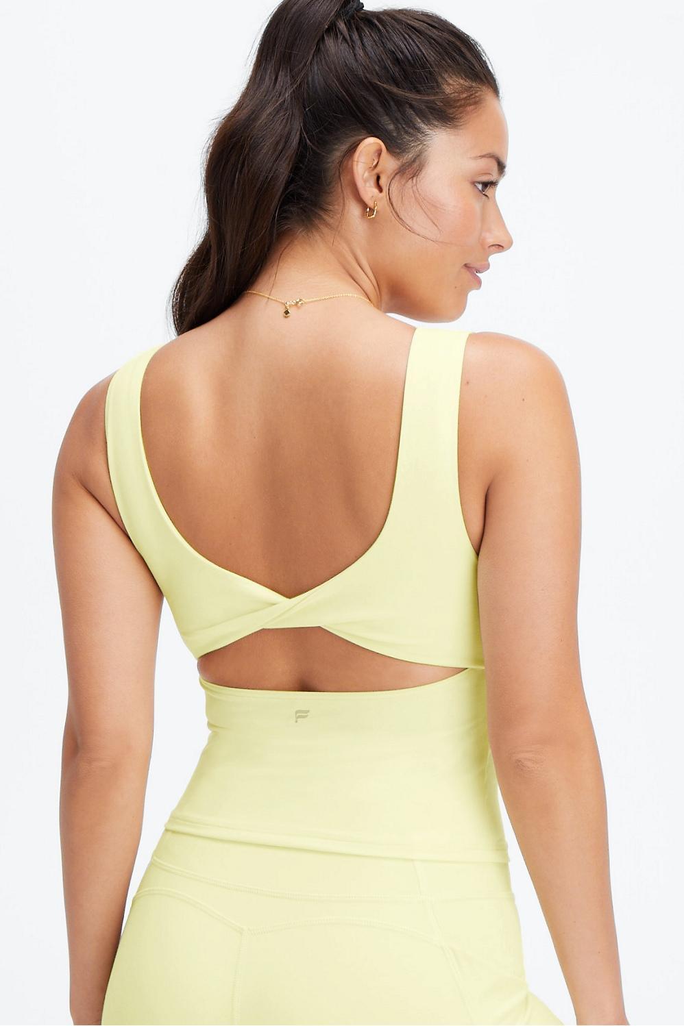 Fabletics Oasis Twist Built In Bra Tank Womens Light Pear plus Size 1X Product Image