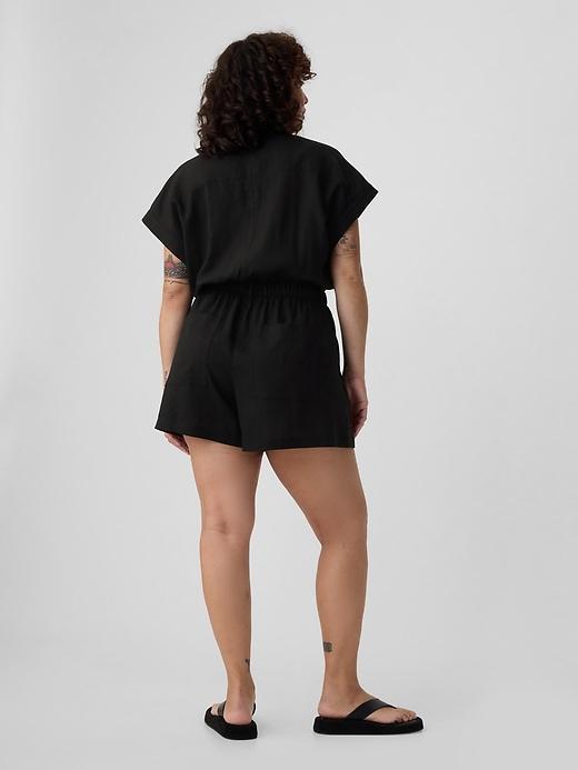 Linen-Blend Utility Romper Product Image