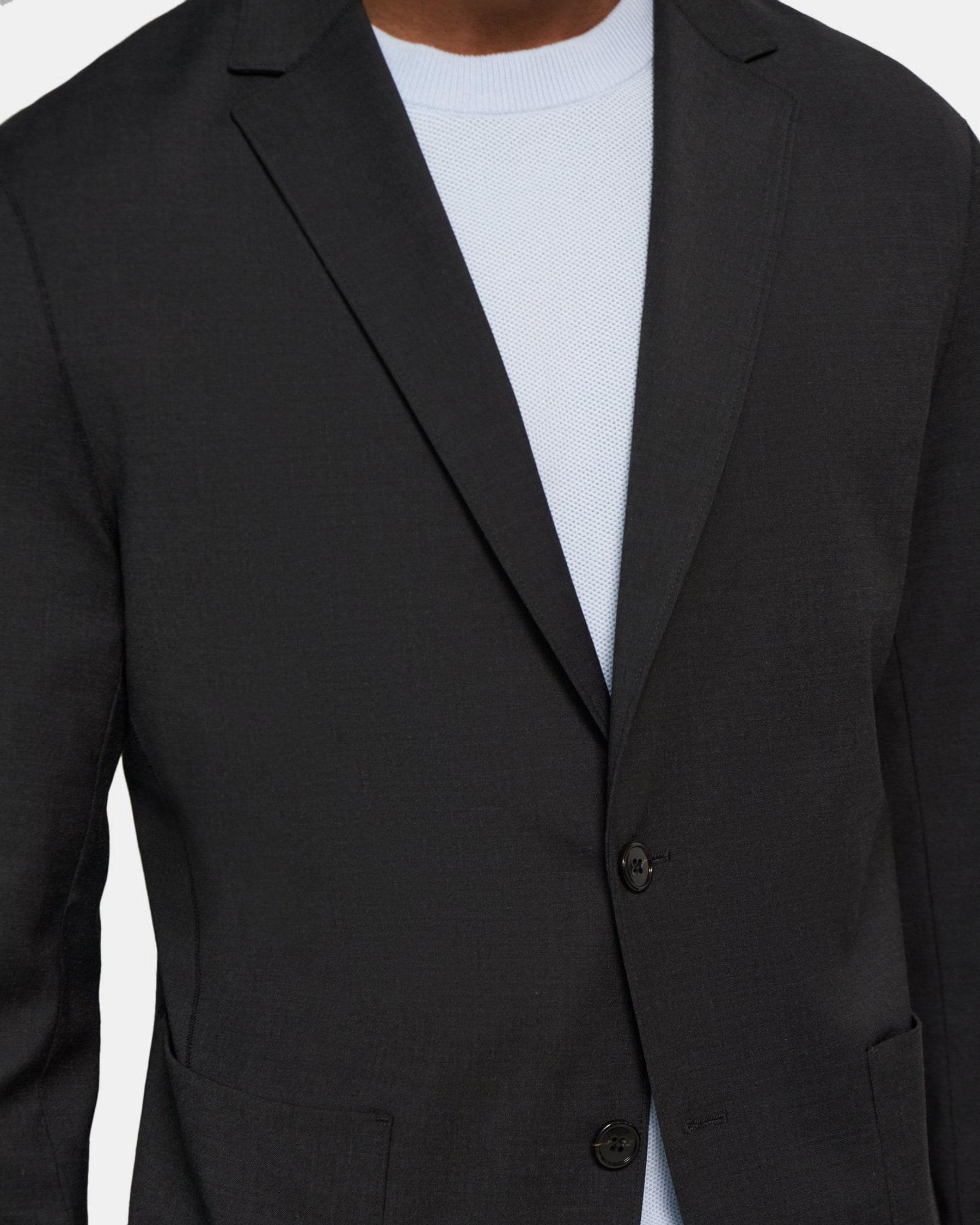 Unstructured Suit Jacket in Bonded Wool Twill Product Image