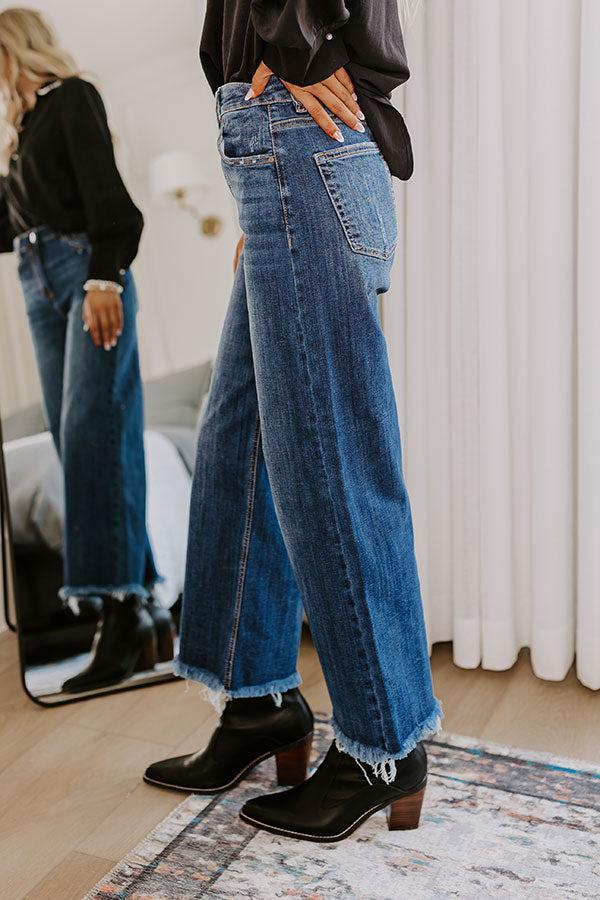 Risen Samantha High Waist Wide Leg Jean in Dark Wash Product Image