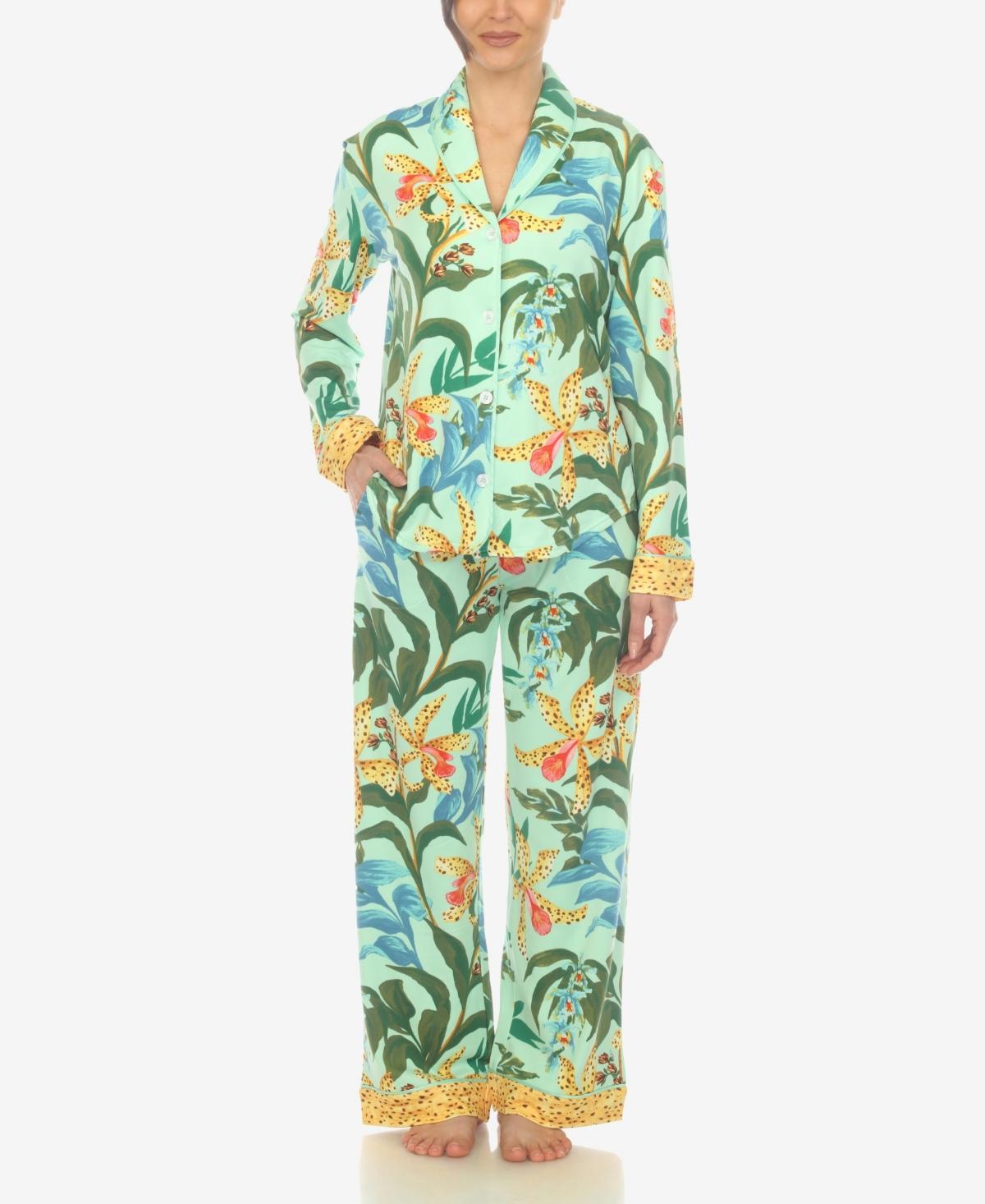 White Mark Womens 2 Pc. Wildflower Print Pajama Set Product Image