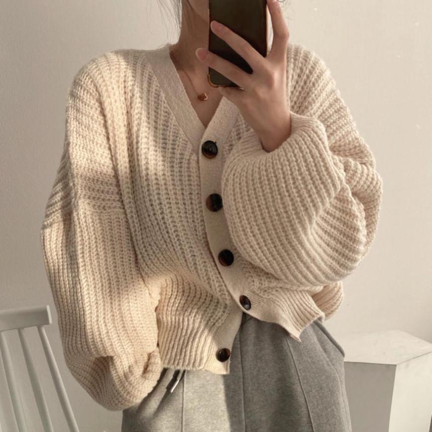 V-Neck Plain Cardigan product image