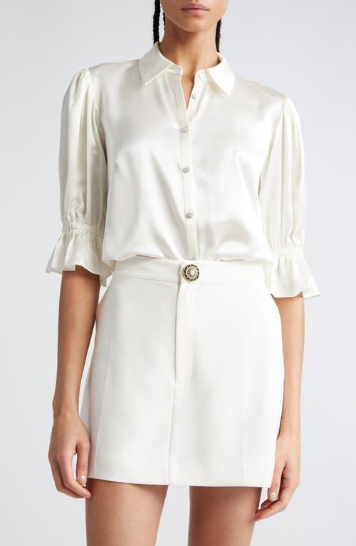 Cinq  Sept Fiona Ruffle Cuff Silk Button-Up Shirt Product Image