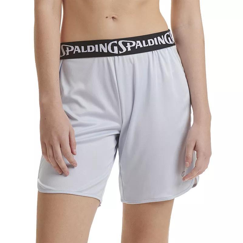 Womens Spalding Mesh Basketball Shorts Grey Lunar Rock Product Image