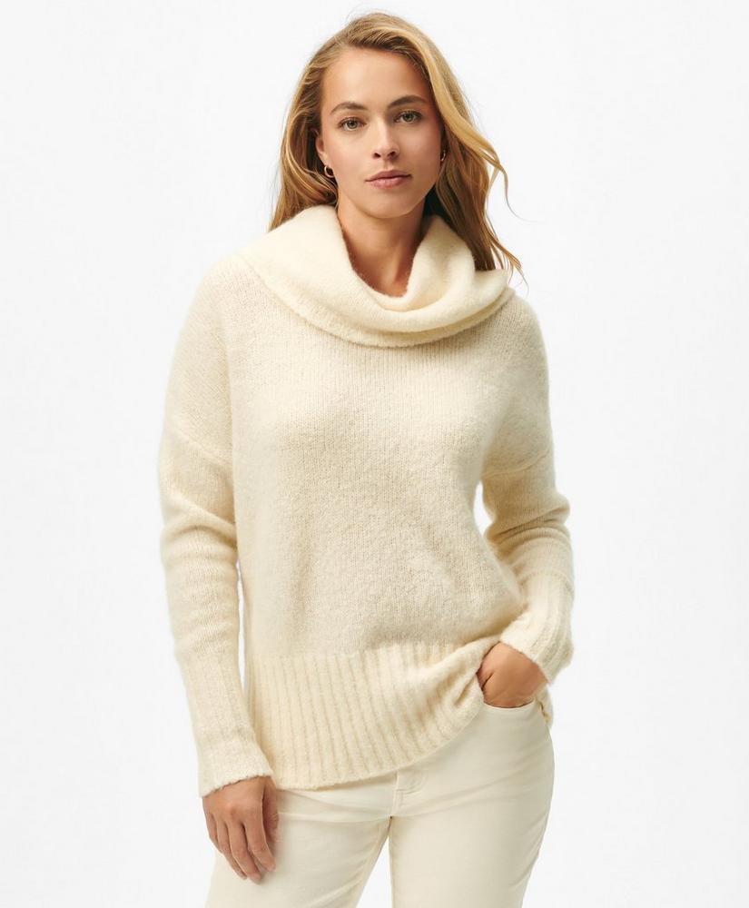 Cowl Neck Brushed Sweater in Alpaca-Wool Blend Product Image